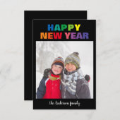 Carte de Noël 3x5 - Photo Nouvel An Arc-en-ciel (Devant / Derrière)