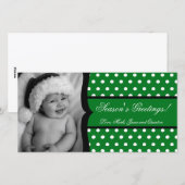 Carte de Noël 4x8 Green White Polka Frame (Devant / Derrière)