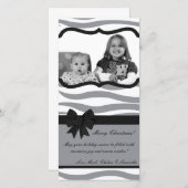 Carte de Noël 4x8 Gris noir Zèbre Prin PHOTO (Devant / Derrière)