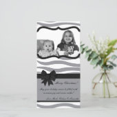 Carte de Noël 4x8 Gris noir Zèbre Prin PHOTO (Debout devant)