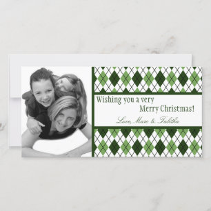 Carte de Noël 4x8 Jacquard blanc vert