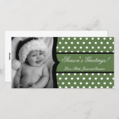 Carte de Noël 4x8 Olive White Polka Frame (Devant / Derrière)