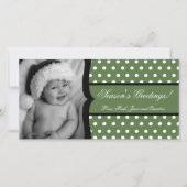 Carte de Noël 4x8 Olive White Polka Frame (Devant)