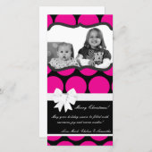 Carte de Noël 4x8 Pink Hot Palka Dot (Devant / Derrière)