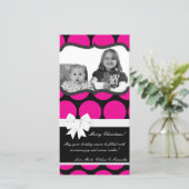 Carte de Noël 4x8 Pink Hot Palka Dot (Debout devant)