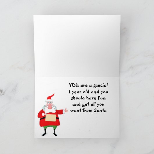 CARTE DE NOËL "5 ANS" AVEC PÈRE NOËL/CAROLERS (Intérieur)