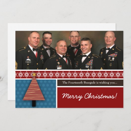 Carte de Noël 5x7 Red Christmas Tree (Devant / Derrière)