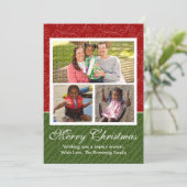 Carte de Noël à 2 faces rouge et verte (Debout devant)