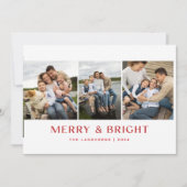 Carte de Noël à 3 photos Merry & Bright (Devant)