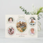 Carte de Noël à 5 photos avec rubans et cadres bot (Debout devant)