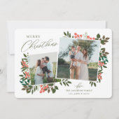 Carte de Noël à cadre botanique (Devant)