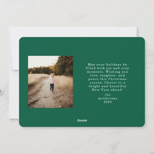 Carte de Noël à cadre de pétoncle rouge et blanc (Dos)