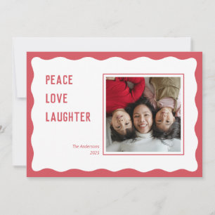 Carte de Noël à cadre rouge festonné Joyeuses Fête