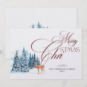 Carte de Noël à calligraphie rouge (Devant / Derrière)