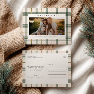 Carte de Noël à carreaux avec photo