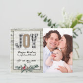 Carte de Noël à carreaux buffle Maison de campagne (Debout devant)