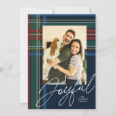 Carte de Noël à carreaux joyeuse (Devant)