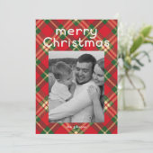 Carte de Noël à carreaux joyeuse (Debout devant)