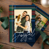 Carte de Noël à carreaux joyeuse
