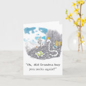 Carte de Noël à chaussettes sobres (Fleur jaune)