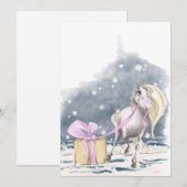 Carte de Noël à cheval et à Noël (Devant / Derrière)