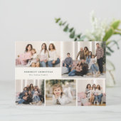 Carte de Noël à cinq photos avec script vert Joyeu (Debout devant)