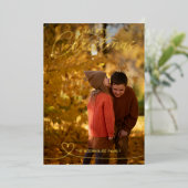 Carte de Noël à cœur 1 Photo Feuille métallisée (Debout devant)