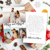Carte de Noël à collage photo Script Joyeux & Mari