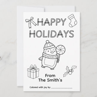 Carte de Noël à colorier