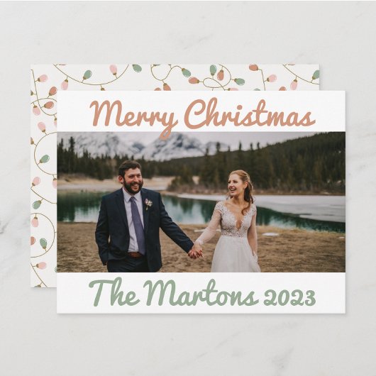 Carte de Noël à cordes de lumières