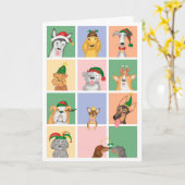 Carte de Noël à douze chiens (Fleur jaune)