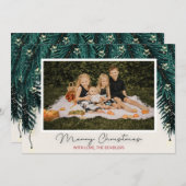 Carte de Noël à feuillage persistant et étoile (Devant / Derrière)