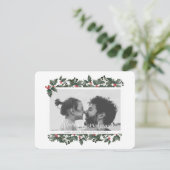 Carte de Noël à la frontière Holly (Debout devant)