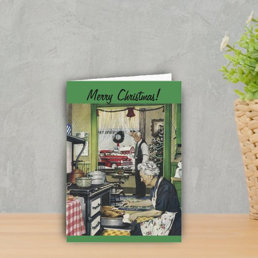 Carte de Noël à la maison Vintage