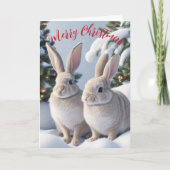 Carte de Noël à lapin mignon (Devant)