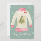 Carte de Noël à l'aquarelle avec un pull confortab (Devant)