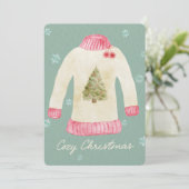 Carte de Noël à l'aquarelle avec un pull confortab (Debout devant)