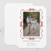 Carte de Noël à l'aquarelle avec un ruban (Devant / Derrière)