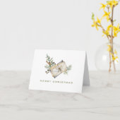 Carte de Noël à l'aquarelle "Christmas Mail" (Fleur jaune)