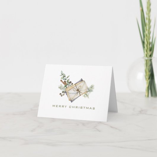 Carte de Noël à l'aquarelle "Christmas Mail" (Devant)