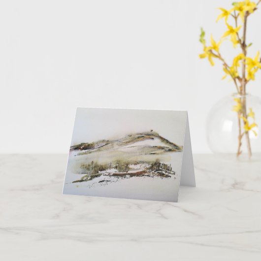 carte de Noël à l'aquarelle de Rivington pike Horw (Fleur jaune)