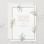 Carte de Noël à l'aquarelle et écriture dorée Euca (Dos)