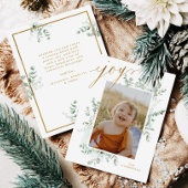 Carte de Noël à l'aquarelle et écriture dorée Euca