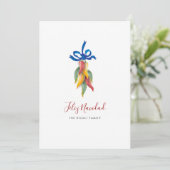 Carte de Noël à l'aquarelle Feliz Navidad (Debout devant)