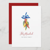 Carte de Noël à l'aquarelle Feliz Navidad (Devant / Derrière)