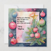 Carte de Noël à l'aquarelle flamingo (Dos)
