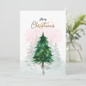 Carte de Noël à l'aquarelle minimale (Debout devant)