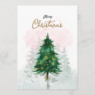 Carte de Noël à l'aquarelle minimale