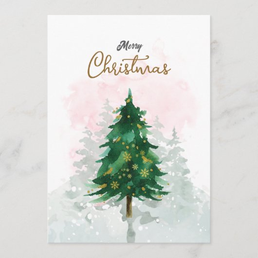 Carte de Noël à l'aquarelle minimale (Devant)