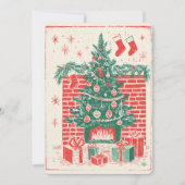 Carte de Noël à l'aquarelle rétro (Devant)